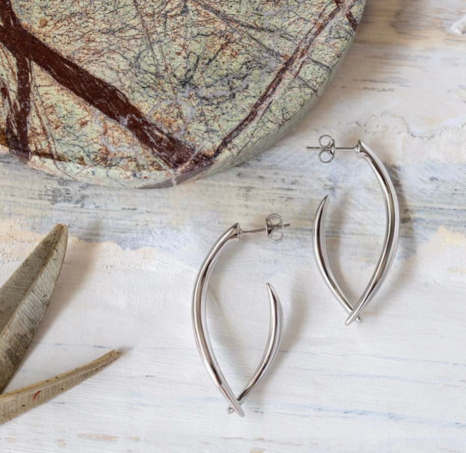ENTWINE TWIST LINK STUD HOOP EARRINGS - 60228