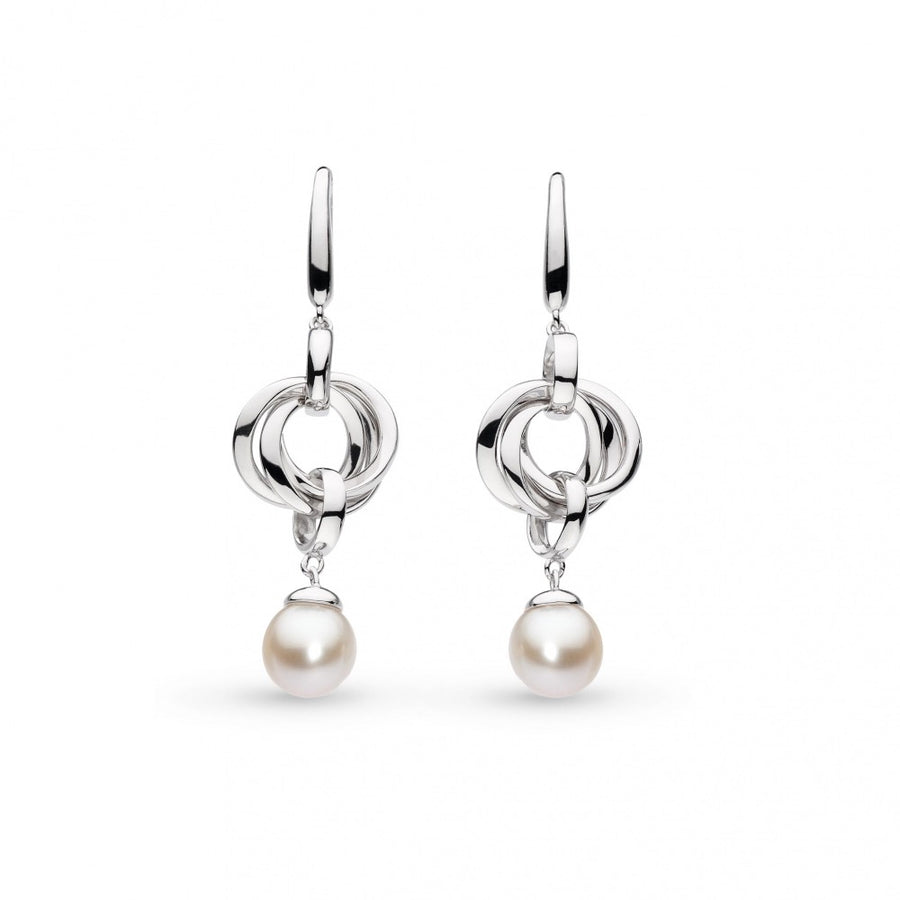 Bevel Trilogy Pearl Freshwater Pearl  Drop Earrings - 5160 FP