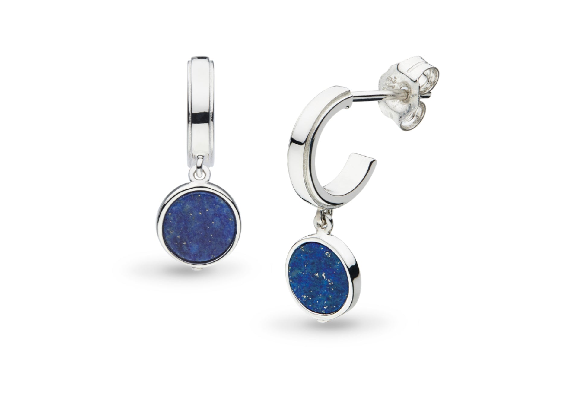 KIT HEATH REVIVAL ECLIPSE EQUINOX LAPIS LAZULI SEMI HOOP STUD DROP EARRINGS - 50421LP