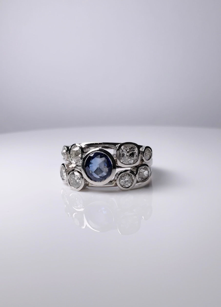 BESPOKE DIAMOND & SAPPHIRE RING
