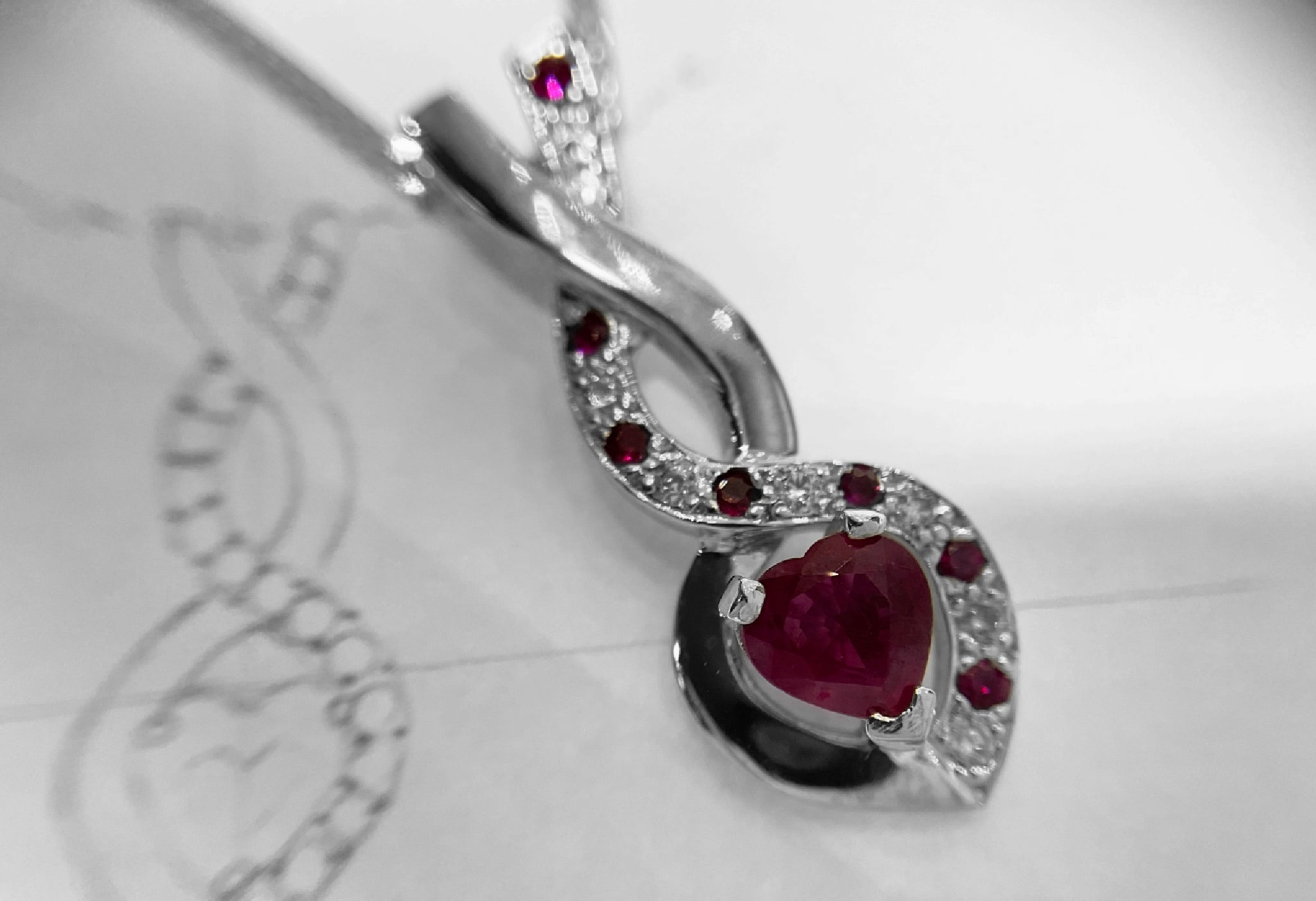 HANDMADE RUBY AND DIAMOND PENDANT