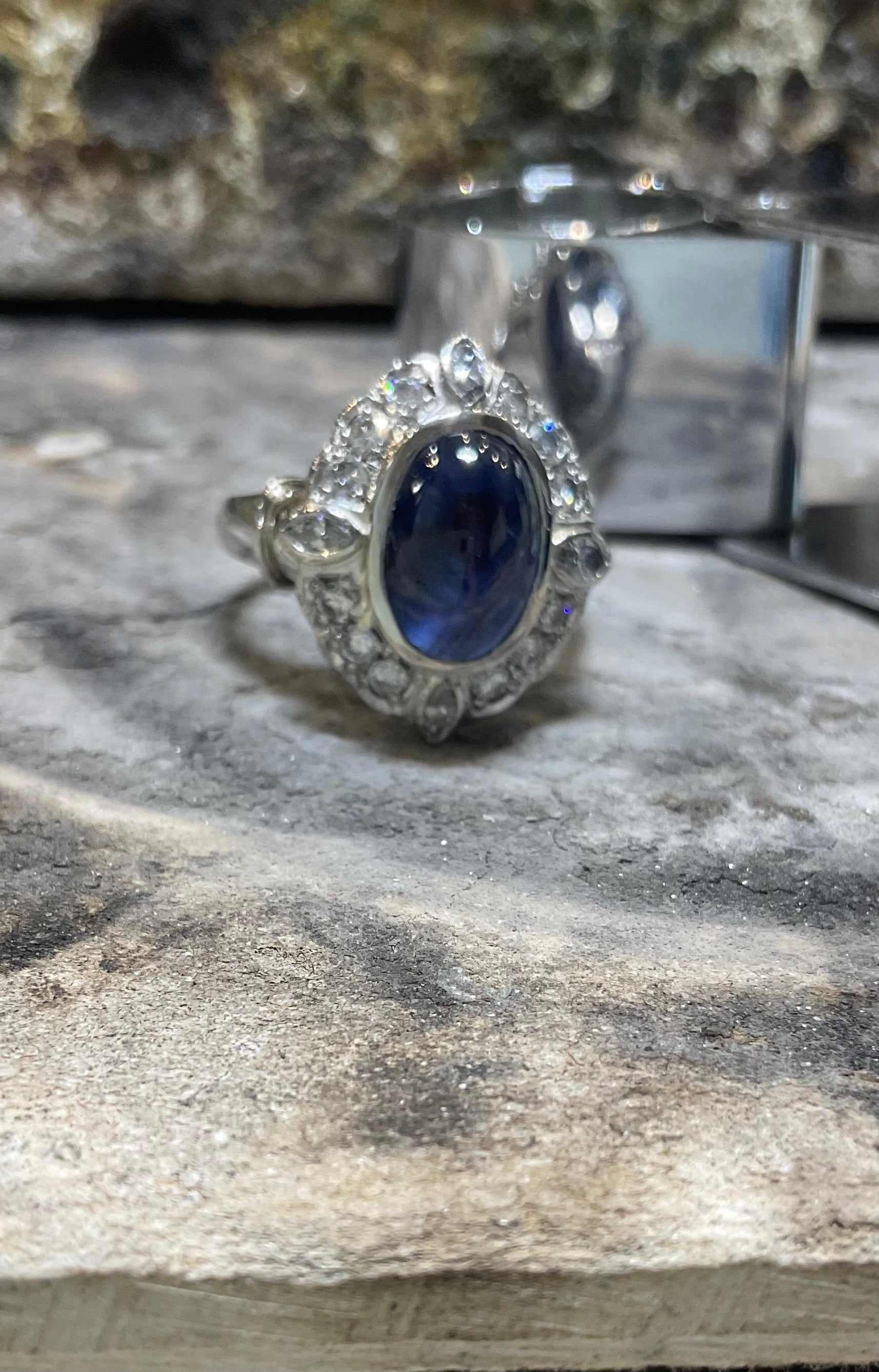 SAPPHIRE AND DIAMOND RING REPAIR