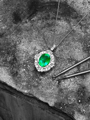 Handmade Emerald & Diamond Pendant