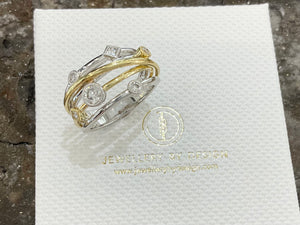 Yellow & White Gold Diamond Dress Ring - 1n40-18d-18yw0523
