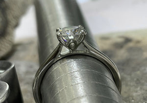 LAB GROWN BRILLIANT CUT DIAMOND RING - rx6702plt-lab-rd-1ct-0423