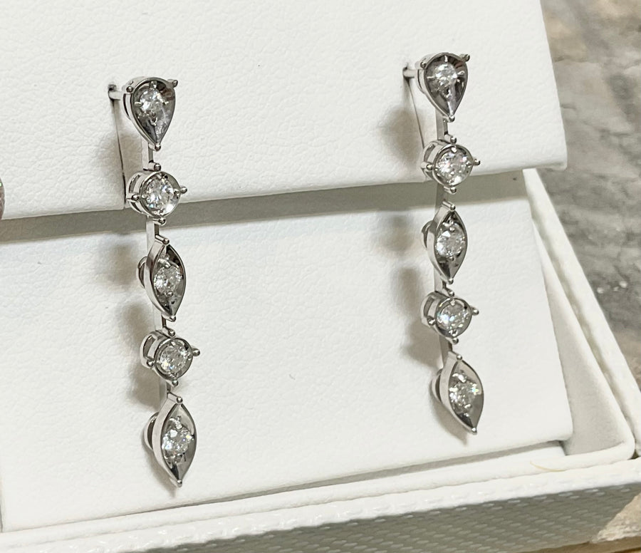 WHITE GOLD DIAMOND EARRINGS - hse1011prs-045ct-18w