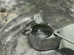 Lab Grown Cushion Cut Diamond Ring - tmr9980plt-cush-lab-0923