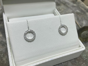 White Gold Diamond Earrings - ef12090-18w1123