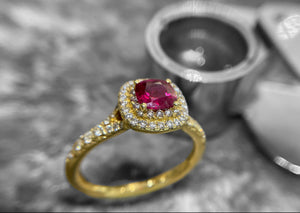 RUBY & DIAMOND RING - rx4506-18y1015