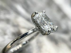 LAB GROWN CUSHION CUT DIAMOND RING - rx14116plt-Cush-lab-0824