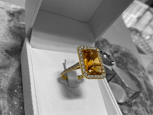 CITRINE AND DIAMOND RING eng33718ctd-18y