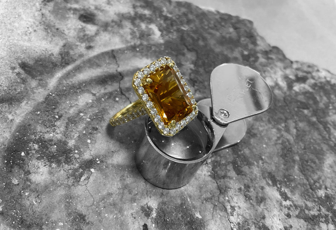 CITRINE AND DIAMOND RING eng33718ctd-18y