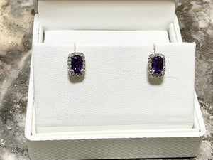 AMETHYST AND DIAMOND EARRINGS - ge655m