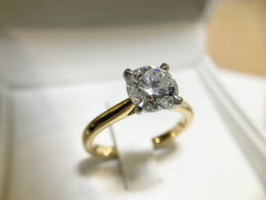 LAB GROWN DIAMOND RING - rx5586-18yplt-rd-lab-0225