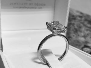 LAB GROWN CUSHION CUT DIAMOND RING - lt1382t-plt-cush-lab-0325