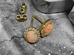 OPAL AND DIAMOND EARRINGS - 4340704855-14y