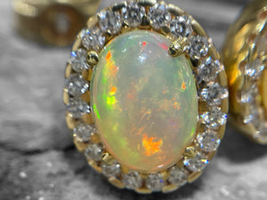 OPAL AND DIAMOND EARRINGS - 4340704855-14y