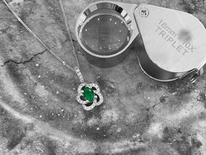 EMERALD AND DIAMOND PENDANT - px7322-em-18w