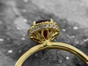 YELLOW GOLD PINK TOURMALINE & DIAMOND RING - rcs1611-18y-0325