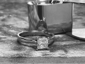 PLATINUM PRINCESS CUT DIAMOND RING - mpss0597-075plm0812