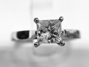 PLATINUM PRINCESS CUT DIAMOND RING - mpss0597-075plm0812
