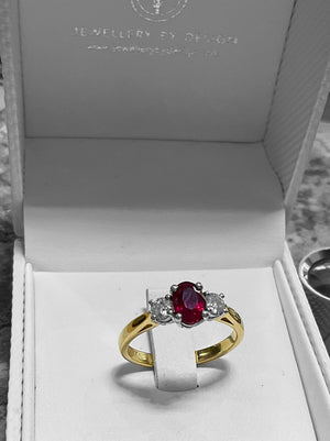 RUBY AND DIAMOND RING - t3o1007ruby609c