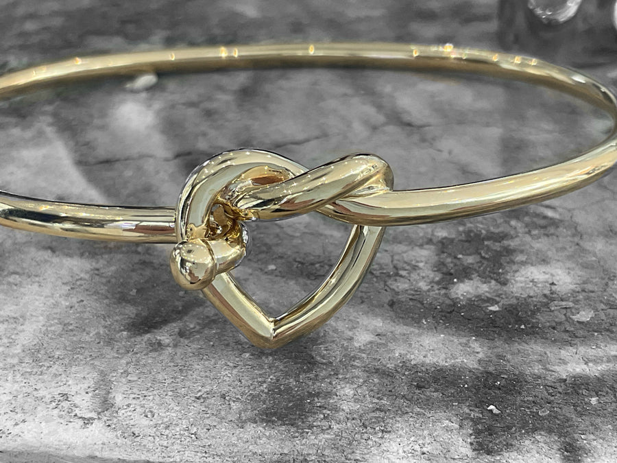 HANDMADE GOLD BANGLE - JBD-heartbangle-9y0525