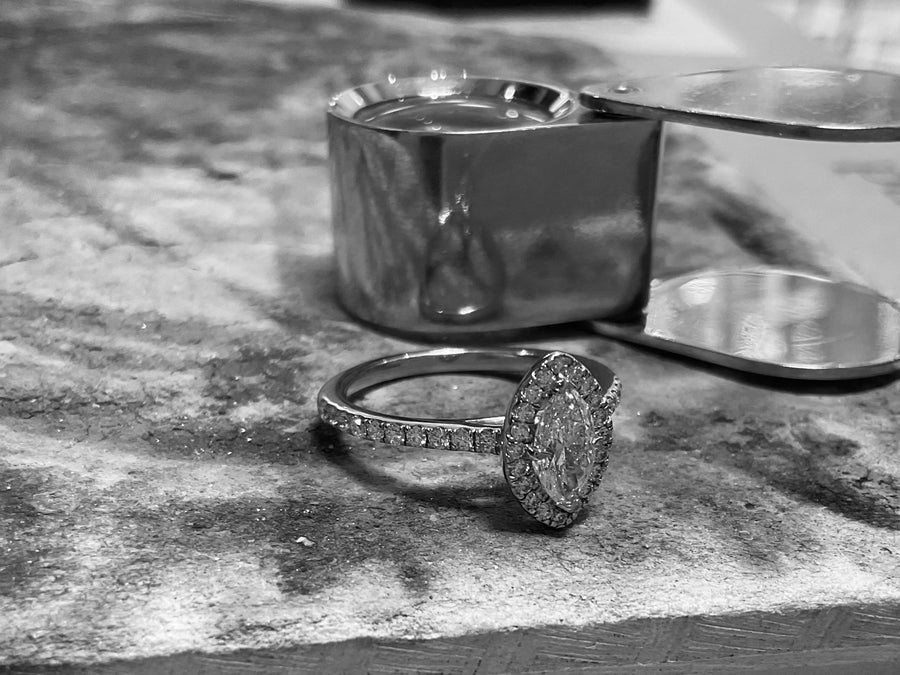 PLATINUM MARQUIS DIAMOND RING - eng4056-plt1121