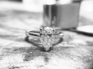 PLATINUM PEAR CUT DIAMOND RING - lt1031pp-plat1021