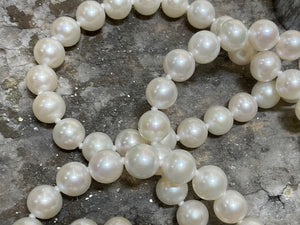 34 inch FRESHWATER PEARL NECKLACE - f7075whtpo-0584-34