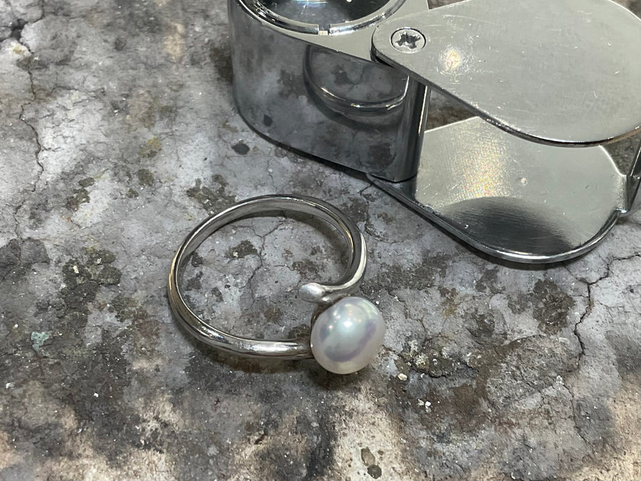 WHITE GOLD PEARL RING - 7fw10-990084-9w