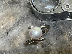 WHITE GOLD PEARL RING - 7fw10-990084-9w