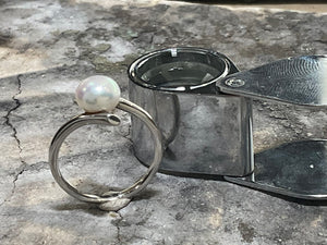 WHITE GOLD PEARL RING - 7fw10-990084-9w