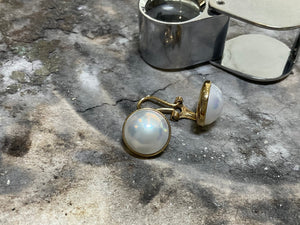 CLIP ON MABE PEARL EARRINGS - 4a09-99ws51co
