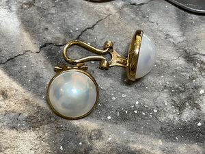 CLIP ON MABE PEARL EARRINGS - 4a09-99ws51co