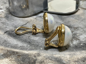 CLIP ON MABE PEARL EARRINGS - 4a09-99ws51co