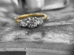 18ct YELLOW GOLD DIAMOND TRILOGY RING - rx3390-18yplt-tril-0825