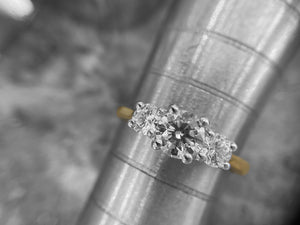 18ct YELLOW GOLD DIAMOND TRILOGY RING - rx3390-18yplt-tril-0825