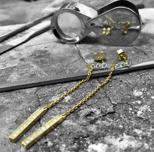 Yellow Gold Diamond Earrings - 11-03109-0