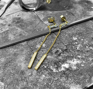 Yellow Gold Diamond Earrings - 11-03109-0
