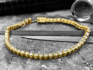 Yellow Gold Diamond Bracelet - Brc-61119c