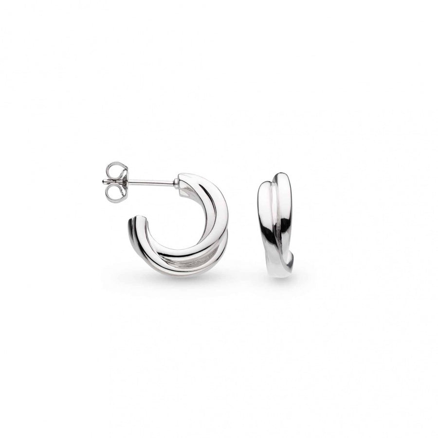 Bevel Trilogy Semi Hoop Stud earrings - 6166