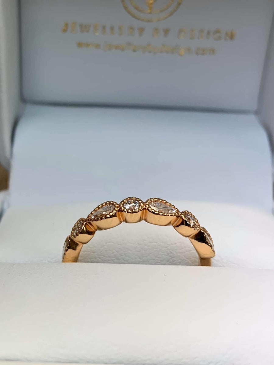 Diamond Set Rose Gold Ring  et1154m-18r0122