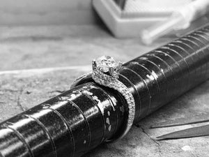 White Gold Diamond Engagement Ring - dom936-18w0217