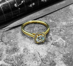 Yellow Gold Diamond Engagement Ring - eng4242-18y1220
