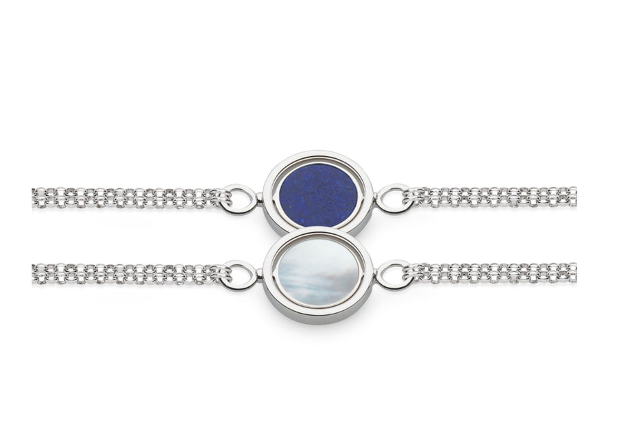KIT HEATH REVIVAL ECLIPSE EQUINOX LAPIS AND MOTHER OF PEARL 7 1/2” SPINNER BRACELET - 70421LMP