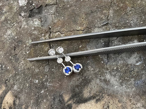 White gold sapphire and diamond earrings - hse002-050-18w0920