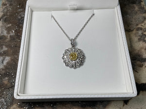 Natural yellow diamond pendant. Bespoke-pe528-18w1121