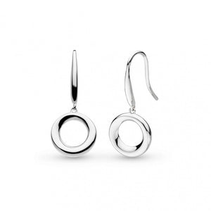 Bevel Cirque Silver Drop Earrings - 6172