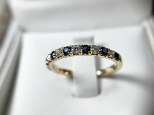 Yellow gold Sapphire and diamond ring - r17547s-18y0123